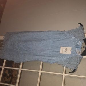 Blue form fitting dress